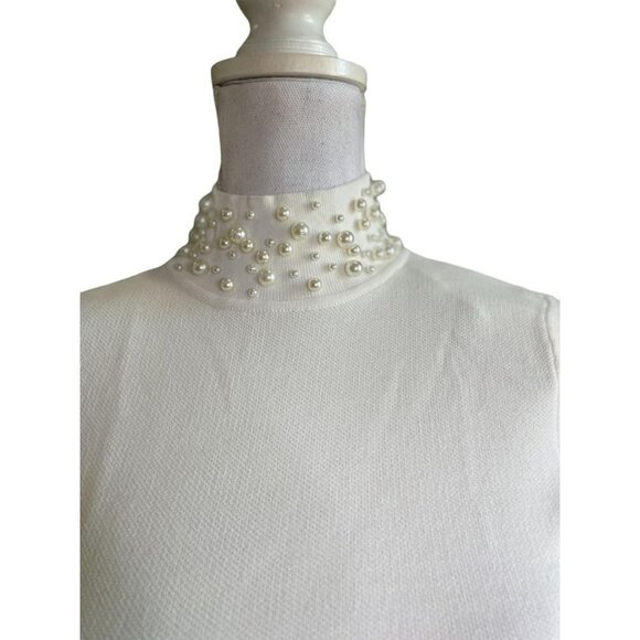 Eliza J Long Sleeve Pearl Fit & Flare Sweater Dress - Picture 7 of 8